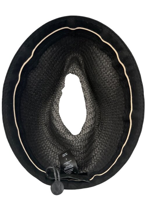 NWT Rag & Bone Packable Straw Fedora Hat Black Size Small
